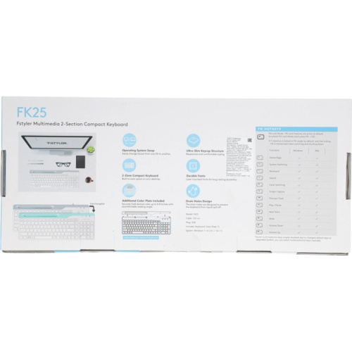 FK25WHITE Клавиатура A4Tech Fstyler FK25 белый/серый USB slim фото 14 FK25WHITE Клавиатура A4Tech Fstyler FK25 белый/серый USB slim фото 14