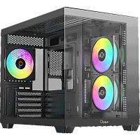 Gamma-C54-BKD300XX-GL Корпус ПК без блока питания/ Case Ocypus Gamma C54 BK ARGB, Midi-Tower, TG, 3x120mm ARGB, 1xUSB-A 3.0 + 2xUSB 2.0, mATX, mITX Black