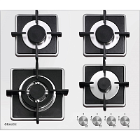 Встраиваемые газовые панели Graude/ Газ,  590 х 59 х 510 мм,  Управление с помощью поворотных переключателей,  Исполнение: без рамки, Электроподжиг, Система GasControl, Чугунные решетки, 1 экономичная конфорка 1,0 кВт, 1 стандартная конфорка 1,75 кВт, 1 м
