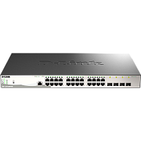 DGS-1210-28MP/ME/B2A Коммутатор/ DGS-1210-28MP/ME Managed L2 Metro Ethernet Switch 24x1000Base-T PoE, 4x1000Base-X SFP, PoE Budget 370W, Surge 6KV, CLI, RJ45 Console, Dying Gasp