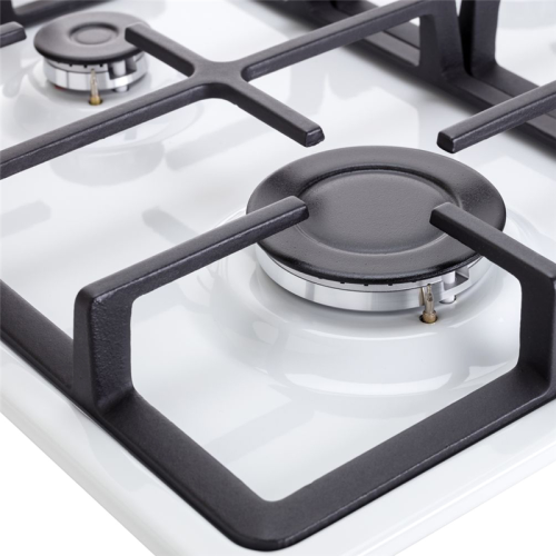 Встраиваемая варочная панель Graude/ Газ, 60 см, 4 конфорки, механическое управление, белый цвет фото 4