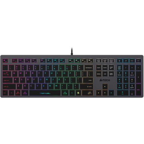 FX60HGREY/NEON Клавиатура A4Tech Fstyler FX60H серый USB slim LED (FX60H GREY/NEON)
