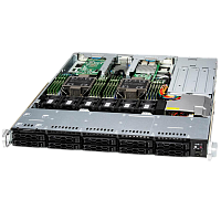 SYS-121C-TN10R(bundle11) Серверная платформа/ SYS-121C-TN10R (bundle11): 1U / 2x LGA-4677 / 16x DDR5 RDIMM / 10x 2.5 NVMe*/SAS*/SATA / 2x PCIe 5.0 x16 FHHL / 2x PCIe 5.0 x4 NVMe M.2 / 1x 2-Port 1GbE RJ45 / TPM / 2x 860W Power (10 SATA config)