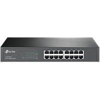 TL-SG1016D Коммутатор/ 16-port Gigabit Desktop/Rackmount Switch, 16 10/100/1000M RJ45 ports, 13-inch steel case