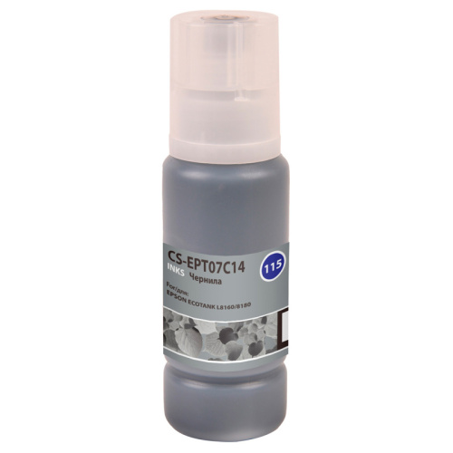CS-EPT07C14 -/ Чернила Cactus CS-EPT07C14 115BK черный70мл для Epson ECOTANK L8160/8180 CS-EPT07C14 -/ Чернила Cactus CS-EPT07C14 115BK черный70мл для Epson ECOTANK L8160/8180