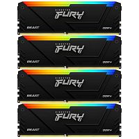 KF432C16BB2AK4/32 Память оперативная/ Kingston 32GB 3200MT/s DDR4 CL16 DIMM (Kit of 4) FURY Beast RGB