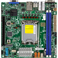 MBD-X13SCL-IF-Bbundle Системная плата/ MB Supermicro X13SCL-IF Mini-ITX, 1x LGA1700 Intel® Xeon ® 6300-series/ E-2400/Pentium®, Intel® C262, 2x UDIMM Up to 64GB 4800MT/s ECC DDR5, 6x SATA3, 1x M.2 PCIe 4.0 x4 (M-key 2280), 1x PCIe 5.0 x16, 1x PCIe 4.0 x4,
