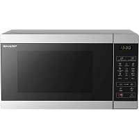 R6800RSL Микроволновая печь Sharp/ 20 л, 800 Вт, переключатели - сенсор, гриль, дисплей, 44 см x 25.8 см x 32.4 см,серебристый металлик