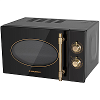 JFSMO.20.5.GRBG Микроволновая печь MAUNFELD/ Микроволновая печь MAUNFELD JFSMO.20.5.GRBG, мощность 1080 Вт, объем 20 л, кварцевый гриль, мощность гриля 800 Вт, 8 режимов, без поворотного стола, галогеновое освещение, цвет черный/золотой