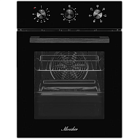 MOE4563Noir Встраиваемый духовой шкаф Monsher/ Встраиваемый духовой шкаф Monsher, электрический, High-Tech, объем 50 л, конвекция, гриль, 3 стекла в дверце, съемные стекла, съемная дверца, телескопические направляющие, цвет черный