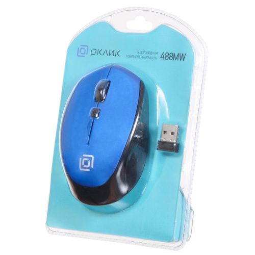 1196569 Мышь Oklick 488MW черный/синий оптическая 1600dpi беспров. USB для ноутбука 4but (1196569) фото 3 1196569 Мышь Oklick 488MW черный/синий оптическая 1600dpi беспров. USB для ноутбука 4but (1196569) фото 3