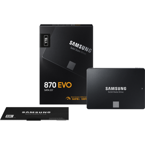 MZ-77E1T0BW Твердотельные накопители/ Samsung SSD 870 EVO, 1000GB, 2.5" 7mm, SATA3, 3-bit MLC, R/W 560/530MB/s, IOPs 98 000/88 000, DRAM buffer 1024MB, TBW 600, DWPD 0.33 (12 мес.) фото 8