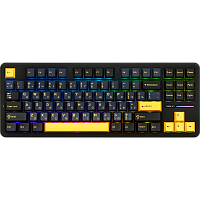 6948391208770 Игровая клавиатура/ Беспроводная механическая клавиатура AULA F87 Чёрно-тёмно-сине-оранжевый 3in1 (BT, 2.4 GHz, Проводн.) Чёрный-Тёмно синий-Оранжевый (Bluetooth, 2.4 Гц)