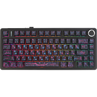 6978080506412 Игровая клавиатура/ Беспроводная механическая клавиатура AULA F75 Чёрный Neonight Бесшумные Cotton Candy свитчи РУС (Bluetooth, 2.4 Гц)