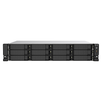 TS-1273AU-RP-8G Сетевое хранилище без дисков/ SMB QNAP TS-1273AU-RP-8G NAS 12 HDD trays, 2x 2.5 GbE, rackmount, 2 PSU. 4-core AMD V1500B 2,2 GHz , RAM 8 GB (8 GB UDIMM DDR4 (1 x 8 GB) up to 32 GB (2 x 16 GB)). W/o rail kit RAIL-B02