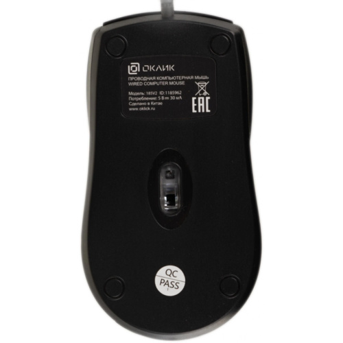 1185962 Мышь Oklick 185V2 проводная оптическая, черный, 3 кнопки, 1200dpi, USB фото 21 1185962 Мышь Oklick 185V2 проводная оптическая, черный, 3 кнопки, 1200dpi, USB фото 21