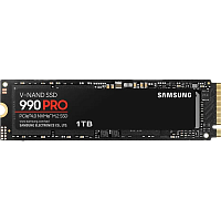 MZ-V9P1T0BW Твердотельные накопители/ Samsung SSD 990 PRO, 1000GB, M.2(22x80mm), NVMe 2.0, PCIe 4.0 x4, V-NAND TLC, R/W 7450/6900MB/s, IOPs 1 200 000/1 550 000, DRAM buffer 1024MB, TBW 600, DWPD 0.33 (12 мес.)