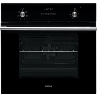 OKB760FN Встраиваемый духовой шкаф Korting/ Crystal, 59.8 х 59.5 x 56 см, 6 режимов нагрева, гриль, конвекция, таймер, дисплей, черная