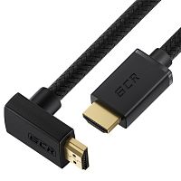 GCR-53291 GCR Кабель 0.5m HDMI 2.0, M/M верхний угол, черный в оплетке нейлон, медь, HDR 4:2:2, UHD 4K60Hz/5K*30Hz, 3D, AUDIO, 18.0 Гбит/с, 28 AWG