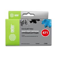 -/ Картридж струйный Cactus CS-CLI471XLC голубой (10.8мл) для Canon TS5040/MG5740/MG6840/MG7740