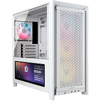 CC-9011327-WW Корпус без блока питания/ Case Corsair Frame 4000D LCD RS ARGB, Midi-Tower, TG, 3x120mm ARGB, 3xUSB Type-C, E-ATX, ATX, mATX, mITX White