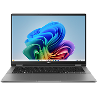 90NB14Y1-M00690 Ноутбук/ ASUS TP3407SA-QL055W flip 14"(1920x1200 OLED)/Touch/Intel Core Ultra 7 256V(2.2Ghz)/16384Mb/1024PCISSDGb/noDVD/Int:Intel Arc graphics/Cam/BT/WiFi/70WHr/war 1y/1.57kg/Matte Gray/Win11Home + стилус