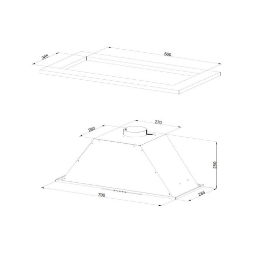 INLINEA70CX Встраиваемая вытяжка Kuppersberg/ ширина 70 см, отвод/рециркуляция, 1300 м3.ч, кремовый/нержавеющая сталь фото 4