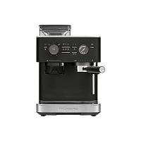 5KES6551EBK Полуавтоматическая кофемашина KitchenAid, давление 15 бар, 15 уровней помола, объем резервуара для воды 2.5 л, автоматический капучинатор, одновременное приготовление двух чашек, индикатор наличия зерен, индикация уровня воды, цвет черный чугу