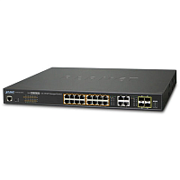 GS-4210-16P4C коммутатор/ PLANET IPv6/IPv4, 16-Port Managed 802.3at POE+ Gigabit Ethernet Switch + 4-Port Gigabit Combo TP/SFP (220W)
