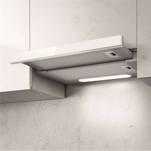 ELITE14LUXGRVTWH/A/60-PRF0116536B Встраиваемая вытяжка ELICA/ Встраиваемая, 650м3ч, серебристый, кнопочное управление, нержавеющая сталь+белое стекло фото 2