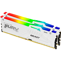 KF556C36BWEAK2-32 Память оперативная/ Kingston 32GB 5600MT/s DDR5 CL36 DIMM (Kit of 2) FURY Beast White RGB EXPO