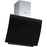 DH60.1GE Вытяжки Graude/ настенная, Ш х Г х В - 60 х 40.8 х 78-116 см., наклонная, 3 скорости, черное стекло + нерж. сталь,отвод, рециркуляция,алюминиевый фильтр,электронное управление,сенсорные переключатели,цифровой дисплей, 72 дБ