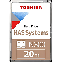 HDWG82AUZSVA Жесткий диск/ HDD Toshiba N300 NAS SATA3 3.5" 20TB 7200 1024Mb 6Gb/s, 24x7 1 year warranty (replacement WD202KFGX, WD201KFGX, ST20000NT001, ST20000DM001)