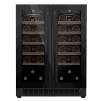 Встраиваемый винный шкаф MAUNFELD/ Винный шкаф MAUNFELD MBWC-112S40, ВхШхГ 820х595х570 мм, встраиваемый, 40 бутылок, от 5 ° C до 20 ° C, 2 зоны с настраиваемой температурой, электронный термостат, диапазон влажности 50-80%, вентилятор для распределения те