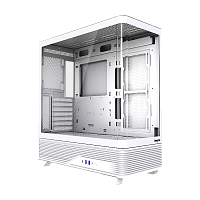 F560-TGWH Корпус без блока питания/ Case HSPD F560, Mid Tower, White, TG, 0.6 SPCC, no fans ATX, mATX, mITX 165/410/180mm 2x2.5", 7xPCI 2xUSB-A 3.0, 1xUSB-C 445x210x475mm