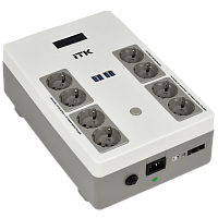 EST8-800VA-1-001 ITK ELECTRA ST8 ИБП Линейно-интерактивный 800ВА/480Вт LCD АКБ 1х9AH 8хSchuko USB 4хUSB зарядки