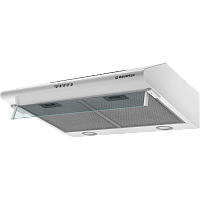 MP-150White Кухонная вытяжка MAUNFELD/ Кухонная вытяжка MAUNFELD MP-1 50, настенная, плоская, 3 скорости, 520 м3/ч, механическое управление, энергоэффективность В, уровень шума 49 дБ,цвет белый