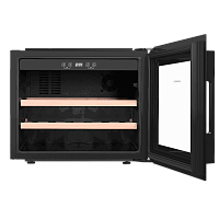 Встраиваемый винный шкаф MAUNFELD/ Винный шкаф встраиваемый MAUNFELD MBWC-62S28, ВхШхГ 455х590х563 мм, 28 бутылок, от 5 ° C до 20 ° C, полезный объем 62 л, электронный термостат, индикация температуры, звуковой сигнал отключения питания, звуковой сигнал п