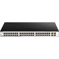DGS-1210-52/ME/B1A Коммутатор/ DGS-1210-52/ME/B Managed L2 Metro Ethernet Switch 48x1000Base-T, 4x1000Base-X SFP, Surge 6KV, CLI, RJ45 Console, RPS, Dying Gasp