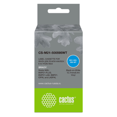 CS-M21-500595WT -/ Картридж ленточный Cactus CS-M21-500595WT черный для Brady BMP21-PLUS, BMP21-LAB CS-M21-500595WT -/ Картридж ленточный Cactus CS-M21-500595WT черный для Brady BMP21-PLUS, BMP21-LAB