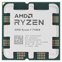100-000000591 Центральный Процессор AMD RYZEN 7 7700X OEM (Raphael, 5nm, C8/T16, Base 4,50GHz, Turbo 5,40GHz, RDNA 2 Graphics, L3 32Mb, TDP 105W, SAM5)