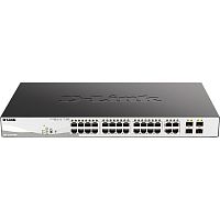 DGS-1210-28MP/F4A Коммутатор/ DGS-1210-28MP/F4A Smart L2 Switch 24х1000Base-T PoE, 4хCombo 1000Base-T/SFP, PoE Budget 370W, Compact CLI