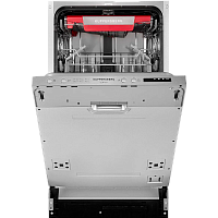 GLM4537 Встраиваемая посудомоечная машина Kuppersberg/ Узкая, Полностью встраиваемая, ширина 45 см, 10 комплектов, луч на полу, 3 корзины, 6 программ, 6 температурных режимов , загрузка 1/2, А++