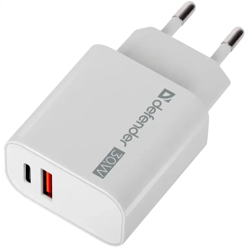 83674 Defender Сетевое ЗУ UPA-130 USB-C/PD30W+USB-A/QC3.0 фото 3