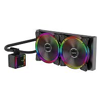 AS.02.02.0017 Жидкостная система охлаждения ALSEYE H280 TDP 200W (при T воздуха 45 С)Universal Platfrom PWM Single 5colors+ LED 140mm*2 {6}