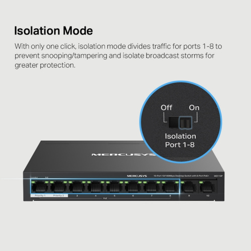 MS110P Коммутатор/ 10-Port 10/100Mbps Desktop Switch with 8-Port PoE+ фото 7 MS110P Коммутатор/ 10-Port 10/100Mbps Desktop Switch with 8-Port PoE+ фото 7