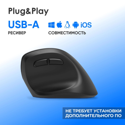2070320 Мышь Oklick 688MW ERGO черный оптическая 2400dpi silent беспров. BT/Radio USB (2070320) фото 12 2070320 Мышь Oklick 688MW ERGO черный оптическая 2400dpi silent беспров. BT/Radio USB (2070320) фото 12