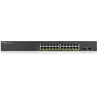 GS190024HPV2-EU0101F Коммутатор/ ZYXEL GS1900-24HPv2, Smart L2 PoE + switch rack 19 ", 24xGE PoE +, 2xSFP, PoE budget 170 W