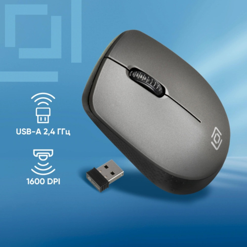 1196552 Мышь Oklick 486MW черный/серый оптическая 1600dpi беспров. USB для ноутбука 3but (1196552) фото 16