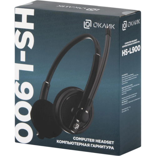 1532022 Наушники с микрофоном Оклик HS-L900 черный 2.8м накладные оголовье (1532022) фото 14